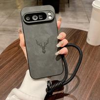 Applicable to Google 9ProXL deer head mobile phone case 8A skin-feeling lambskin 7Pro anti-drop belt lanyard protective cover google pixel 9