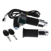 1 pair  12-96V E bike Twist Throttle with Handle For Electric Bike Throttle with LCD Handle Throttle