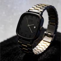 Retro fashion silver square watch men's and women's steel belt quartz watch juoda