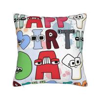 Alphabets Villain Letter Abc Lores Pillowcase Polyester Cushion Cover Gift Boys Matching Evil Throw Pillow Case Cover Seater Peach skin 18*18(CM)-1Pcs