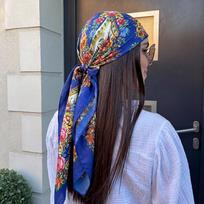 Satin Scarf Hijab Female Turban Luxury Square Headscarf Shawl Wraps Neckerchief Bandana Headband Windproof Handkerchief Fashion 90x90cm