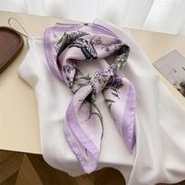 Scarf Luxury Hijab Bandana Handkerchief Silk Scarves Woman Headscarf Square Elegant Soft Breathable Stylish Versatile Gift 70x70cm(1-3cm)