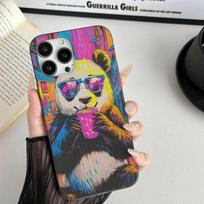 Ver Aesthetic Panda Cute Luxury Ripple Shockproof Phone Case For IPhone 17 Air 16 15 14 13 12 11 Pro Max Plus Pro iPhone 16 pro