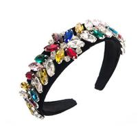 Marquise Crystal Velvet Headband Sparkly Leaves Hairband Luxury Wedding Hair Accessory Vintage Prom Headpiece For Women