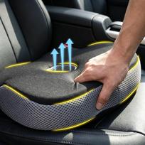 Ergonomiška vairuotojo sėdynės pagalvėlė, anti-slėgio atminties putų kėdės paminkštinimas, komforto sėdynės kilimėlis ilgam vairavimui, automobilio, biuro naudojimui Polyester juoda