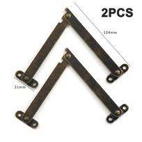 [C]2PCS Lid Support Hinges Stay Antique Bronze Iron Decor Hinge Box Furniture bronza
