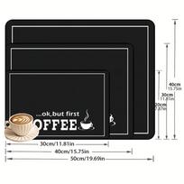 1pc Black Letter Coffee Printed Coffee Machine Mat Modern Minimalist Style Kitchen Counter Quick Water Absorption Drying Mat (black,30x40cm) juoda