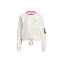 Adidas Neo Cartoon Print Drawstring Hem Sweatshirt Women Tops Pink White IA6899 L