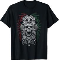Ancient Aztec King Mexican Skull Mayas Mask Calavera Azteca Unisex T-Shirt S