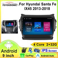 2 Din Android Auto Car Radio Multimedia Player for Hyundai Ix45 Santa Fe 2013 2014 2015 2016 2017 GPS Navi Stereo Bluetooth rds 4 core 1GB+32GB carplay