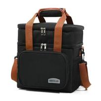 Sale Extra Thick Lunch Box Bento Bag Extra Tall Square Thermal Bag Portable Picnic Ice Pack Outdoor Fresh Lunch Box Portable black
