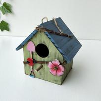 Wooden Birdhouse Garden Villa: Outdoor Hanging Bird Nest Decoration žalia