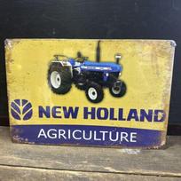 New Holland Agriculture Repro Mažas skardinis ženklas Aliuminis 30x40cm(11.8x15.7inch) beige