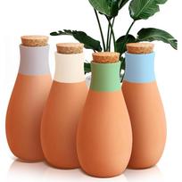 4pcs Terracotta Watering Spikes Self Watering Globes Slow Release Self Watering Planter Insert Plant Watering Globes for Indoor and Outdoor Plants 4pcs