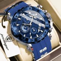 POEDAGAR Luxury Sports Male Watch Chronograph Waterproof Luminous Fashion Clock Calendar Silicone Strap Quartz Watches