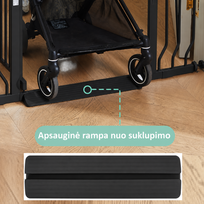 Juoda apsauginė rampa vaikų apsaugos vartelių slenksčiui