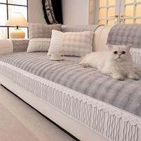 French Style Light Luxury Winter Plush Sofa Cushion With Anti Slip And Thick Sofa Cushion High-End Feeling Sofa Cover Cloth 70x70cm