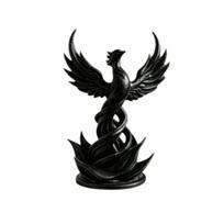 Vintage Spiral Phoenix Sculpture 3D Printed Home Decor Desktop Bird Ornaments  Living Room 12cm Black B