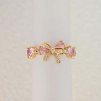 Luxury Pink Crystal Zircon Heart Open Rings For Women Fashion Metal Multi-layer Adjustable Finger Ring Y2K Aesthetics Jewelry