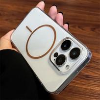 Luxury Original PC Hard Clear Magnetic Wireless Charging Case for iPhone 12 13 14 15 16 Pro Max Plus Clear Back Cover Accessory For iPhone 16 Pro