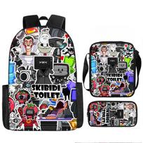 Toilet man and monitor person skibidi toilet game cartoon backpack, crossbody bag, pencil case pen bag