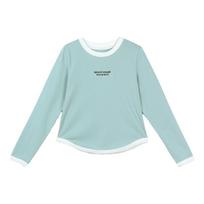 LUSON Girls' 2025 Fall Long Sleeve T-Shirt 120 ežero mėlyna spalva