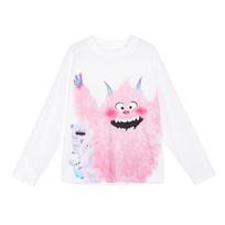 LUSON Little Monster Girls' Long Sleeve T-Shirt 150 balta
