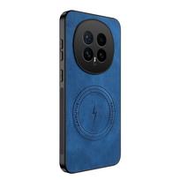 For Huawei Honor Maigc8 Vintage Business Phone Case Cover Sheepskin Leather Magnetic Case Huawei Honor Maigc8 Pro Wireless Case Honor Maigc8 mėlyna