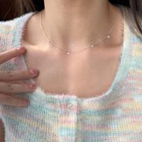 New 925 Sterling Silver Multiple Zircon Necklace Simple Style Choker Birthday Party Gift for Women Fine Jewelry platina