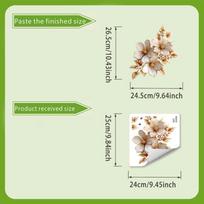 1pc Exquisite Elegant Light Luxury Gold & Silvery Flower PVC Stickers Waterproof Self-Adhesive Toilet & Bathroom Wall Decals