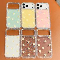 Luxury Bling Diamond Flower Phone Case for iPhone 17 Pro Max Case Clear Glitter Protective Cover for iPhone 16 15 14 Opp Bag&For iPhone 16