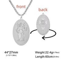 Jeshayuan Hecate Wiccan Triple Moon Goddess Necklace Hecate Wheel Key Witch Necklace Amulet Witch Jewelry Gifts for Women Men 60cm white