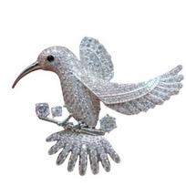 Rhinestone Crystal Hummingbird Brooches Luxury Elegant Bird Badge Pin Clothing Jewelry Accessories Personalized