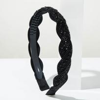 Luxury Sparkling Champagne Headband Twisted Wavy Crystal Hairband Elegant Evening Wedding Bridal Hair Accessories For Women