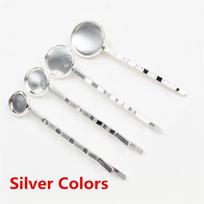 8 10 12 14 16 18 20mm 10pcs High Quality  Bronze Plated Copper Material Hairpin Hair Clips Hairpin Base Setting Cabochon Cameo 8mm sidabras