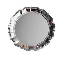 New Stainless Steel Cake Tray Round Luxury Jewelry Storage Plate Mirror Surface Photo Props Dessert Plate Home Decoration