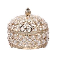 Luxury Necklace Ring Display Case Glass Mirrored Keepsake Box  Desktop Storage Organizer 9cm