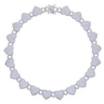 Promotion Luxury Women Jewelry Full Micro Paved 5A Cubic Zirconia CZ Heart Shape Charm Cuban Link Tennis Chain Choker Necklace 18inches(45.72cm)
