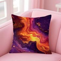 Modern Cyberpunk Gradient Tone Art Cushion Cover Pillowcase Short Plush Invisible Zipper Room Sofa Cushion Cover Peach skin 18*18(CM)-1Pcs