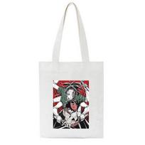 Japoniškas Demonų naikintojo spaudinys drobiniame pirkinių krepšyje Anime juokingas moteriškas krepšys Didelės talpos kasdienis animacinis Harajuku moteriškas pirkinių krepšys Pečių krepšiai 24*26cm