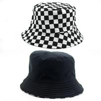 Juoda Balta Moteriška Vasarinė Kibiro Kepuraitė Plokščia Hip-hop Stiliaus Languota Rudens Tinklelio Mados Dizaino Žvejo Kepuraitė Unisex Panama Bob Kepuraitė One Size juoda