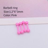 Multi-color Stainless Steel Cartilage Barbell Stud Earrings rožinė