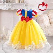 Snieguolės Kūdikio Cosplay Suknelė: Kūdikio šventinė ir pasirodymų suknelė 2-3Y/110cm yellow