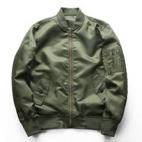 Spring and Autumn Stand-Up Collar Jacket Men's Air Force One MA-1 Pilot Men's Jacket S žalia