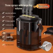 3L Portable Desktop Humidifier: Three-Nozzle, Large-Capacity Aromatherapy Atomizer with Colorful LED 3000ml Capacity, 3 Nozzles