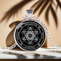 Metatron Cube Necklace, Archangel Pendant Talisman Suitable for Men and Women