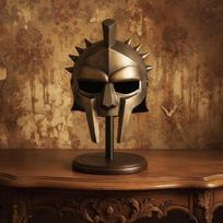 Handmade Maximus Gladiator Helmet Brown Antique Finish Authentic Russell Crowe Inspired Steel Armor Gift
