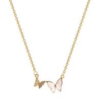 Yousheng Pendant Necklace Asymmetry Light Luxury Unique Trendy Sturdy Valentine's Day Gift Titanium Steel Bow-knot Design Neck Chain Dating
