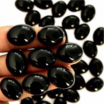 Oval Black Onyx Cabochon 15x10mm – Calibrated Natural Onyx Gemstone, Loose Stone for Jewelry Making 1 Piece juoda