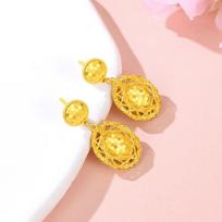 Honeycomb Pigeon Egg Earrings Women's 24K Gold AU999 - Mini pigeon egg studs, delicate design for workplace looks auksas